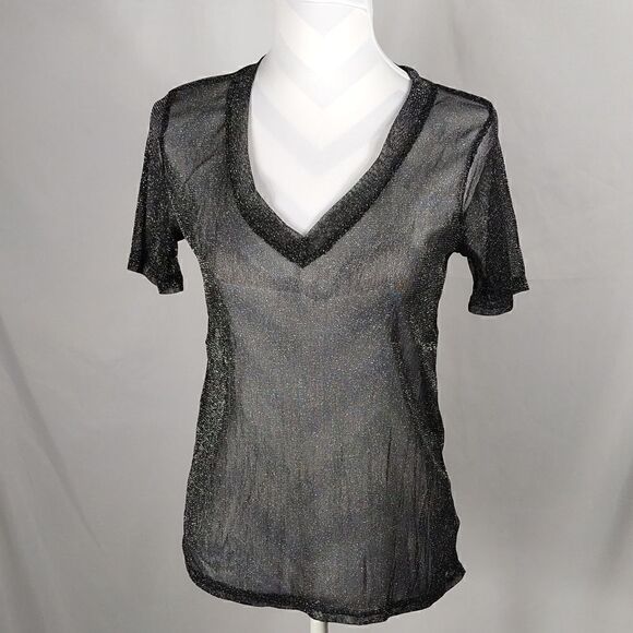 One Clothing Los Angeles Sheer Metallic Tee - Picture 1 of 6
